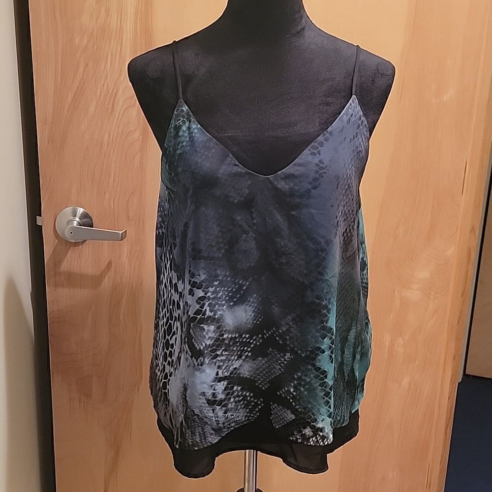 Three eighty two snakeskin print string tank Large